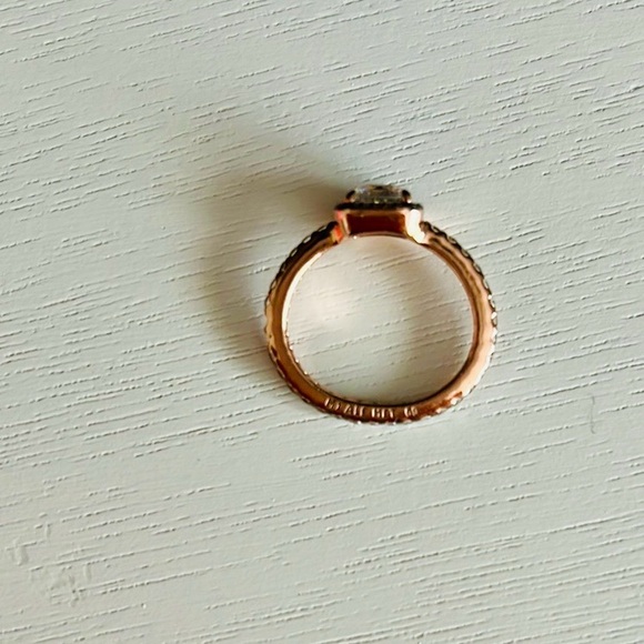 Pandora square halo ring rose gold plating size 5 - Picture 4 of 7